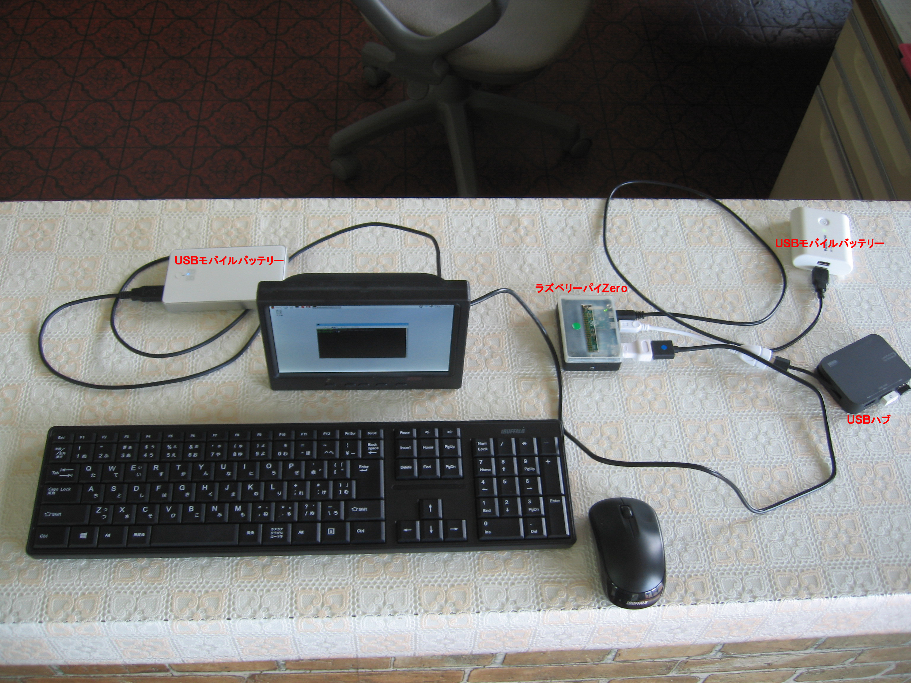 ラズベリーパイZeroにモニターなどを接続してPCとして使う